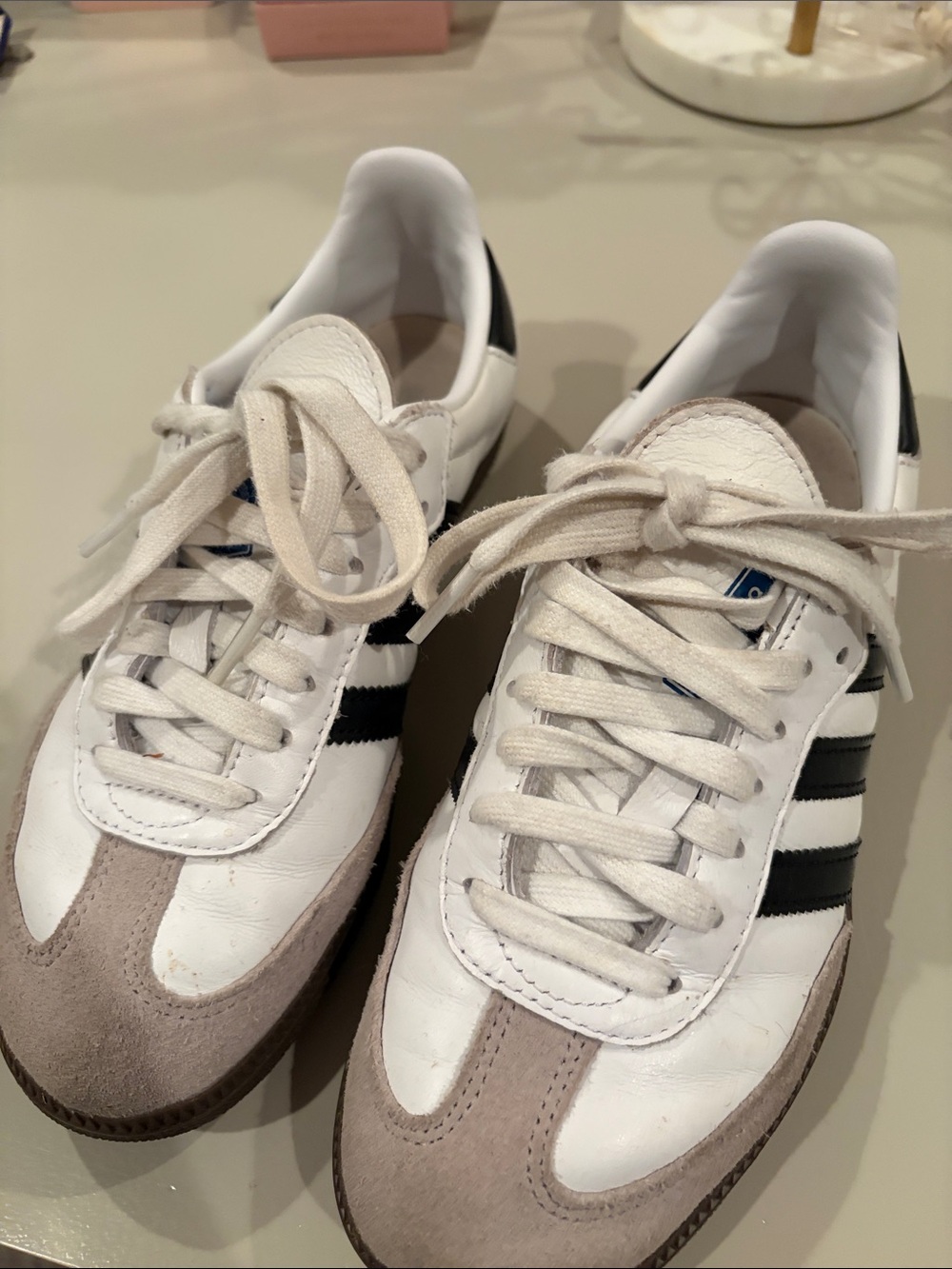 adidas White, Black & Beige Classic Sneakers